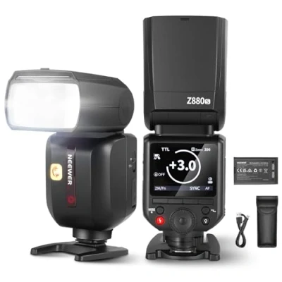Immagine di NEEWER Z880 S Flash Speedlite TTL 2,4G 76Ws Compatibile con Sony, UI Migliorata, Lampada Pilota Regolabile, Cambio Rapido TTL/M (Tasto TCM), HSS 1/8000s Batteria 7,2V/3000mAh 600 a Piena Potenza
