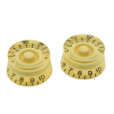 Immagine di KAISH Confezione da 2 manopole di controllo per chitarra American Spec LP, 24 a scanalatura fine Les Paul con potatori CTS Split Shaft color crema