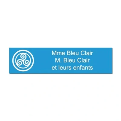 Immagine di Targhetta per nome e numero cassetta postale Triskel autoadesiva, 10 x 2,5 cm, personalizzata da 1 a 3 righe, colore: Blu chiaro
