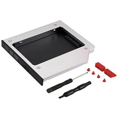 Immagine di POPPSTAR Caddy per SSD HDD disco rigido 2,5&quot; (7 mm, 9,5 12,5 mm) Adattatore notebook al posto del lettore DVD/slot CD Sata 3 da 12,7 mm (per portatile ecc.)