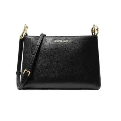 Immagine di Michael Kors Trisha Borsa media a tracolla in pelle con triplo scomparto, nero