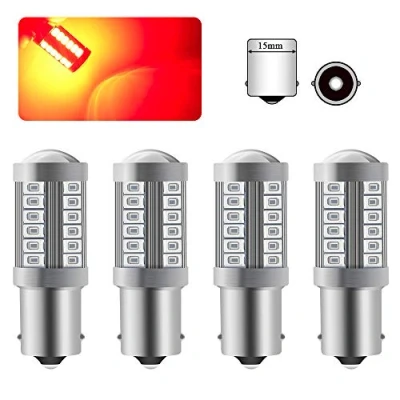 Immagine di Sidaqi 4 pezzi 1156BA15S P21W Auto LED Lampadine Rosso Super Luminosa 6000K 5630 33 SMD Invertendo Le Luci dei Freni Posizione Coda Proiettori Fendinebbia Posteriori 12 30V