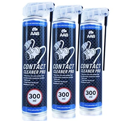 Immagine di AAB Contact Cleaner PRO 300ml Set di 3 Pezzi Detergente per Contatti Elettrici Spinotti Auto, Spray Contatti, Antiossidante Circuiti Elettrici,