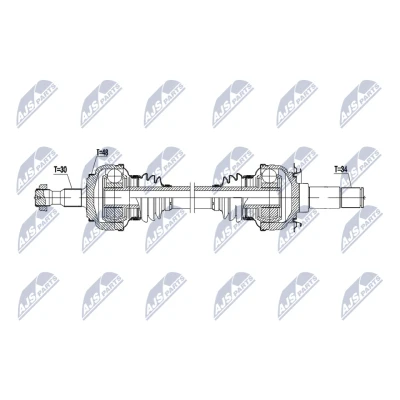 Immagine di NTY NPW ME 201 Albero motore / Semiasse Assale posteriore Sx, Dx 804mm Trasmissione automatica