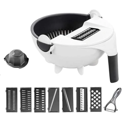 Immagine di SORTEX 7 in 1 affettatrice per verdure con contenitore Chopper, grattugia, da cucina e frutta