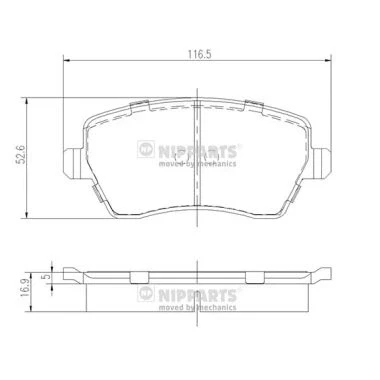 Immagine di NIPPARTS Kit pastiglie freno Assale anteriore Non predisposto per contatto segnalazione usura con bulloni pinza accessori J3601085