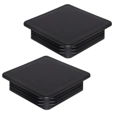 Immagine di SKIR&#039;CO tappi quadrati in plastica, 100 x mm, per tubi opachi, inserti quadrati, pali recinzioni, nero RAL 9005, 2 pezzi