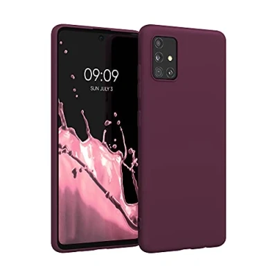 Immagine di kwmobile Custodia Compatibile con Samsung Galaxy A51 Cover Back Case per Smartphone in Silicone TPU Protezione Gommata viola bordeaux