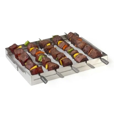 Immagine di barbecook Supporto per spiedini Barbecue, Barbecue Acciaio Inossidabile, Accessori 34 x 27 4 cm