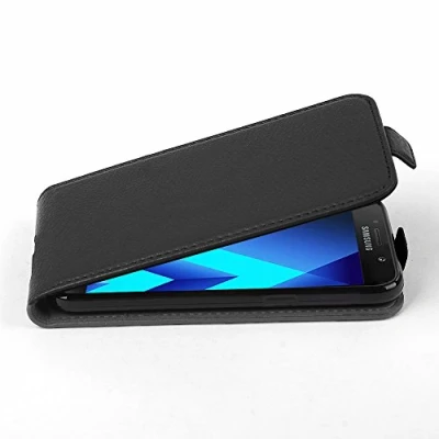 Immagine di Cadorabo Custodia compatibile con Samsung Galaxy A5 2017 in NERO PROFONDO Coperchio protettivo design flip realizzato similpelle testurizzata