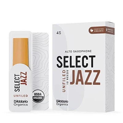 Immagine di D&#039;Addario Organic Select Jazz Unfiled Alto Ance per Sassofono Sax 4 Morbido, 10 Pacchetto