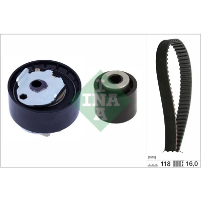 Immagine di INA 530 0852 10 Kit cinghia di distribuzione 118 PEUGEOT: 208 I Hatchback, 308 SW 2, 2008 Station Wagon, CITROËN: C3 II, C4 II Cactus, DS3 Hatchback