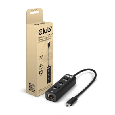 Immagine di club3D USB C® Adattatore [1x spina 4x Presa int. 19poli 3.2 Gen 1 (USB 3.0), RJ45] CSV 1549 0.17 m