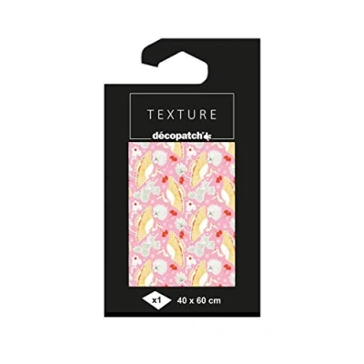 Immagine di Décopatch TD820C Una Confezione da 1 Foglio di Carta Texturizzata 40x60 cm, Grù con dorature