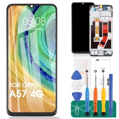 Immagine di Schermo LCD di ricambio per Oppo A57 4G 4G/A57s Touch Screen CPH2387 CPH2385 Kit riparazione digitalizzatore (nero, con telaio)