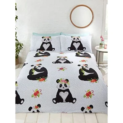 Immagine di Rapport Home, Set con copripiumino imbottito motivo panda, multicolore, dimensione: singolo: 135 x 200 cm
