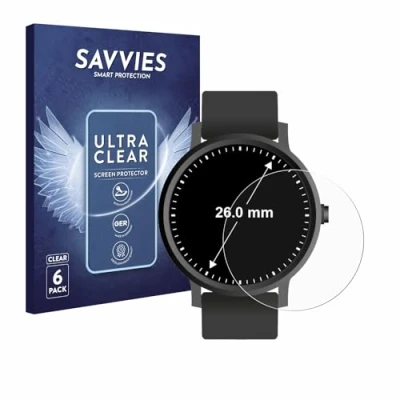 Immagine di savvies (6 Pezzi Pellicola Protettiva per Orologi (Circolare, ø: 26 mm) Protezione Schermo Trasparente
