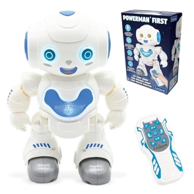 Immagine di Lexibook Powerman First, Il Mio Primo Robot Intelligente interattivo per l&#039;apprendimento, Giocattolo, Balla, Suona Musica, Bambina, Bianco/Blu, Colore, Medium, ROB16