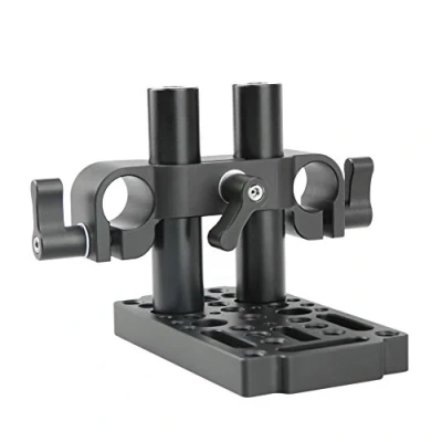 Immagine di NICEYRIG formaggio piastra con 15 millimetri rod Raiser morsetto, corto aste per fotocamera DSLR Baseplate sistema di sollevamento