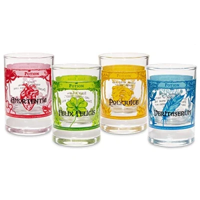 Immagine di getDigital Magic Potion Set di 4 bicchieri magici in vetro per liquori e liquori, cl, lavabili lavastoviglie