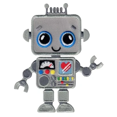 Immagine di PatchMommy Toppa Termoadesiva Robot Patch Ricamate per Ferro da Stiro o Cucire Toppe Adesive Vestiti, Applicazioni Tessuti Bambini