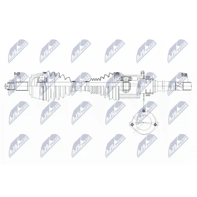 Immagine di NTY NPW CH 040 Albero motore / Semiasse Assale anteriore Dx 972 Trasmissione automatica JEEP: Compass