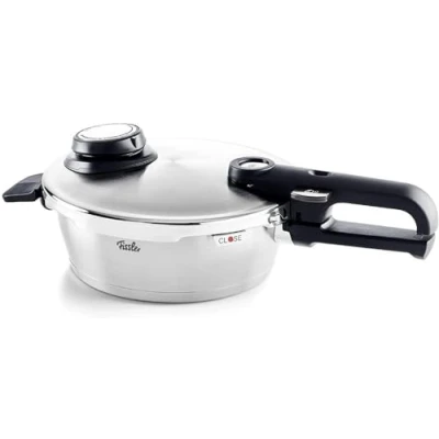 Immagine di Fissler Vitavit Premium Pentola a pressione in acciaio inox 1.8 L, 18 cm, 4 livelli di cottura, incluso inserto, adatta fornelli induzione