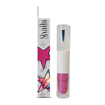 Immagine di Snails 510217 Smalto glitterato per bambini, 2 in 1, rosa, top coat &amp; glitter, formula peel off, sfoderabile, a base d&#039;acqua, innocuo, vegano