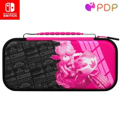 Immagine di PDP Travel Case Plus GLOW Grand Prix Peach Nintendo Switch, Peach, Rosa e nero