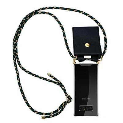 Immagine di Cadorabo Custodia Collana per Samsung Galaxy NOTE 8 in CAMOUFLAGE Case a Tracolla Cover Laccio Il Collo Silicone Trasparente con Anelli Ori, Cordino e Borsello Rimovibile