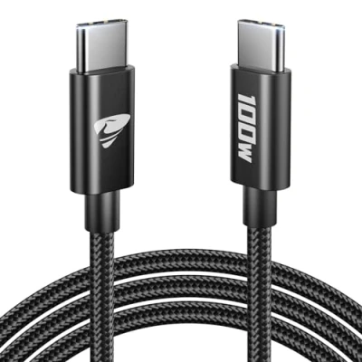 Immagine di cavo USB C a C, 100 W, di ricarica [2 m], rapida da in nylon tipo per iPhone 15 Pro Max, MacBook Pro/Air, Samsung S24/S23/S22/S21, iPad Pro, Pixel,