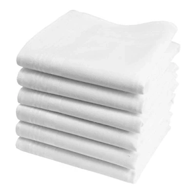 Immagine di Hankiss Fazzoletti in Cotone Biologico Bianco Modello SNOW Piccola Dimensione 28cm x 6 Pezzi 100% Certificato GOTS