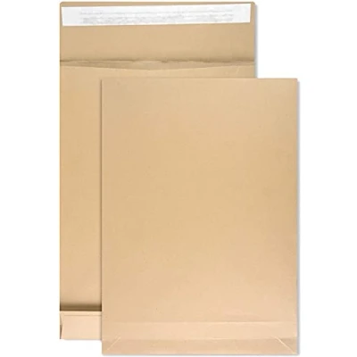 Immagine di Netuno 20 buste spedizioni marroni con soffietti formato E4 280x 400 mm 120g lati a soffietto e fondo quadro per spedizione grandi