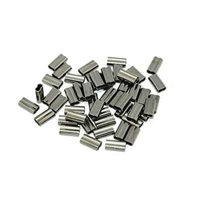 Immagine di Manicotto Da Filo Pesca, Manicotti a Doppia Crimpatura, Maniche Crimpare In Rame, 200 Pezzi Di Anello Crimpatura Rame 1,2 Mm e 0,8 Mm, per Lenza Pesca Con Ferrule