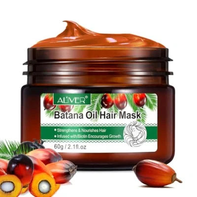 Immagine di Batana maschera per capelli la crescita dei capelli, biologica previene caduta e aiuta con crespe, doppie punte, lucentezza uomini donne 60g