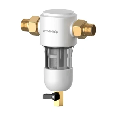 Immagine di Waterdrop Filtro per Sedimenti a Pulizia Rapida, Riutilizzabile Tutta la Casa, Sistema di Prefiltrazione Lavabile Acqua Rete/Pozzo, 1&quot; + 3/4&quot; MNPT, WD PF01
