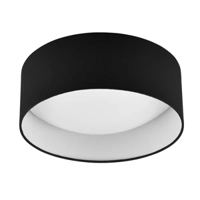 Immagine di Reality LED Lampada da soffitto Locarno R64191102, plastica bianca, paralume in tessuto nero, incl. 12 Watt