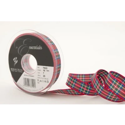 Immagine di Berisfords BF_007622_16_0007 7622 16 mm 07 Royal Stewart Tartan Nastro x 25 m, Tessuto, Blu, 10.4 1.6 cm, unità