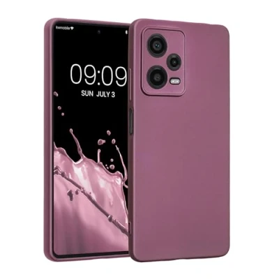 Immagine di kwmobile Custodia Compatibile con Xiaomi Redmi Note 12 Pro 5G Cover Protezione Back Case Morbida Silicone TPU Effetto metallizzato lavanda