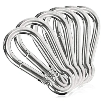 Immagine di com four® 6X Moschettoni Premium in Acciaio Inox 304 Resistente alle intemperie con capacità di carico 65 kg 60x6mm