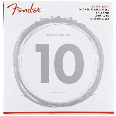 Immagine di Fender® »SUPER 250&#039;S Nickel Plated Steel STRINGS 12 STRING« Corde per Chitarra Elettrica a Regular Light: 010/046