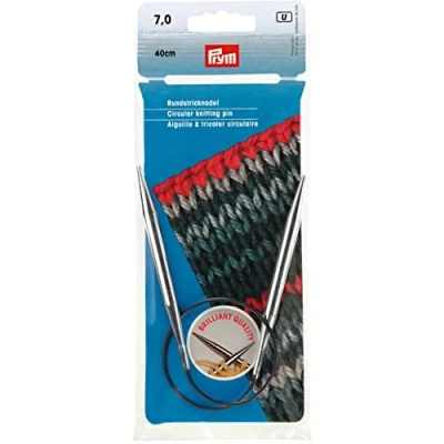 Immagine di Prym Rundstricknadeln MS 40 cm 7,00 mm silberfarbig Ferri da Maglia circolari, Ottone, Argento, 7,0
