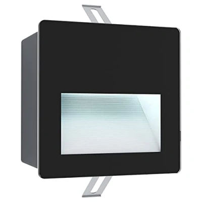 Immagine di EGLO Led luce da incasso per esterni Aracena, faretto a in vetro, plastica, alluminio nero e trasparente, lampada esterno, IP64, L x 14 cm