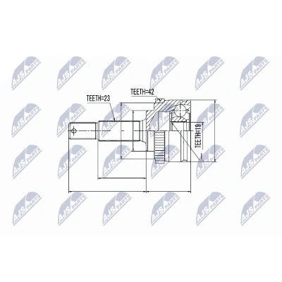Immagine di NTY NPZ NS 039 Kit Giunto Omocinetico lato ruota NISSAN: Micra II Hatchback (K11) 1.0 i 16V 1992 2003