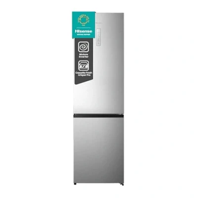 Immagine di Hisense MC60331ID Frigorifero Combinato a libera installazione, Total No frost con doppia porta reversibile, Inox Look, Altezza 200 cm, capacità netta 336 litri, Classe energetica D