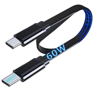 Immagine di UNIDOPRO Cavo Piatto USB C a PD 60W 3A Ricarica Rapida [10mm Connettore] compatibile con Blackview/DOOGEE/CUBOT/CAT S53/Gigaset/Hotwav/iiiF150/Ulefone/UMIDiGi/OUKITEL Rugged Smartphone