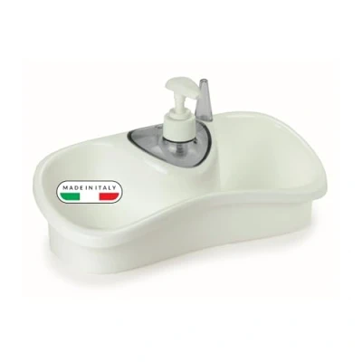 Immagine di Snips Saponello Contenitore Porta Spugne Con Dispenser e Salva Anelli 26 x 11,5 14,5 cm100% Plastica Riciclata Made in Italy