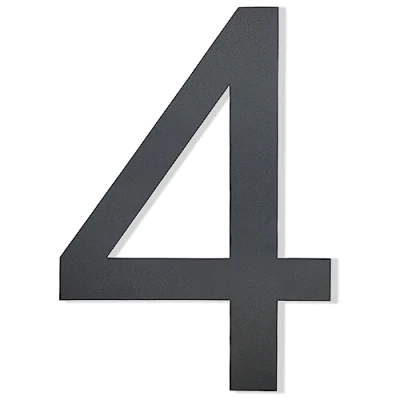 Immagine di Hopelit numero civico, antracite RAL 7016, struttura fine verniciata a polvere, civico in acciaio inox, numeri civici altezza 20 cm, scritta Arial, 4