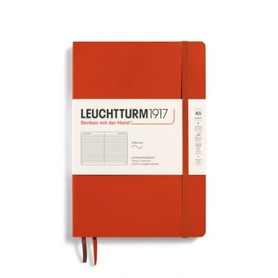 Immagine di LEUCHTTURM1917 367267 Taccuini Medium (A5), Copertina morbida, 123 pagine numerate, Fox Red, Righe