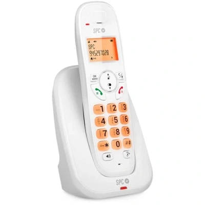 Immagine di SPC Kairo Telefoni fisso cordless, tasti e display illuminati, identificazione chiamante, volume extra, compatibilità GAP, modalità eco, blocco chiamate, vivavoce, rubrica 30 contatti Bianco